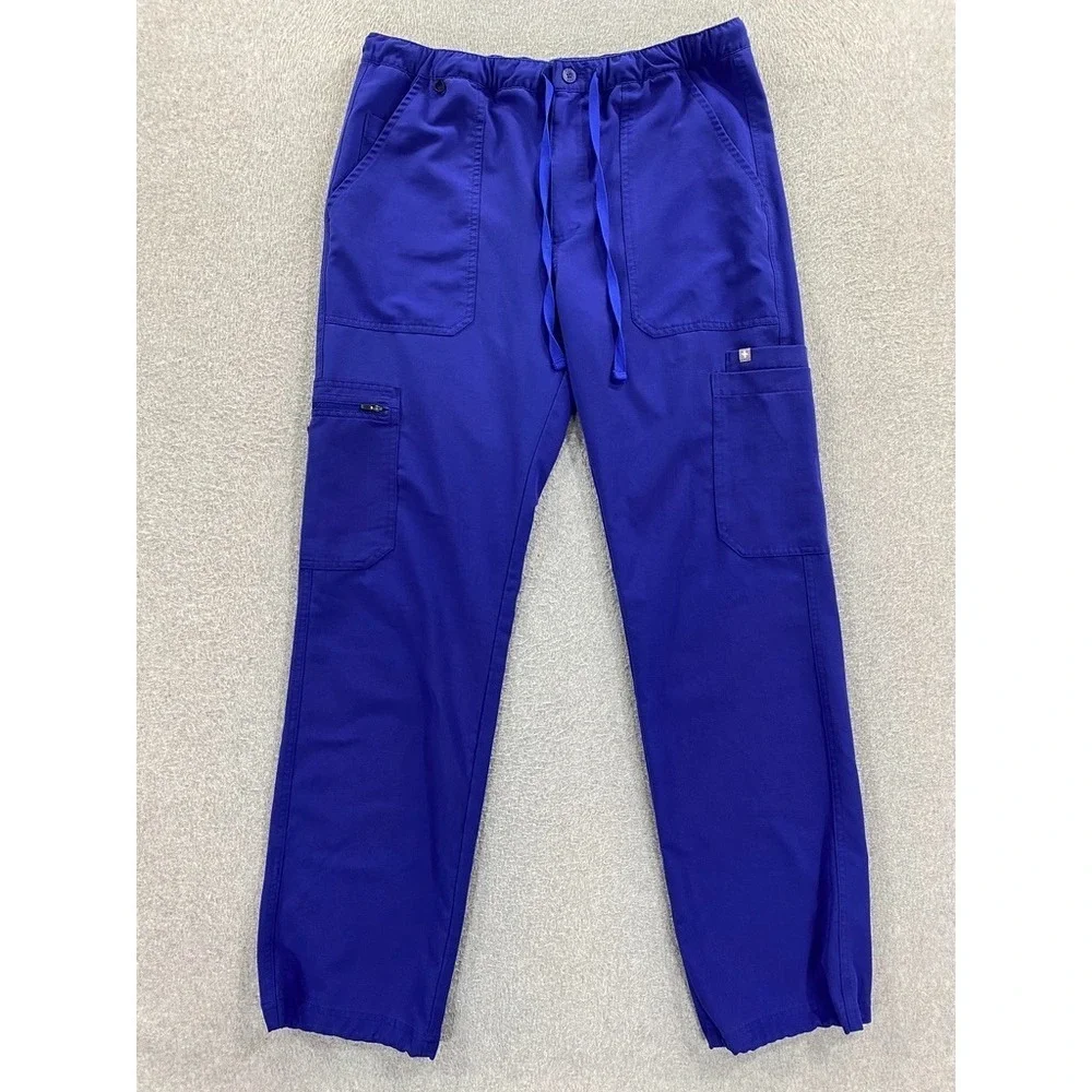 FIGS Cairo Cargo Scrub Pants‎ Technical Collection Size Medium Blue 31.5